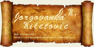 Jorgovanka Miletović vizit kartica